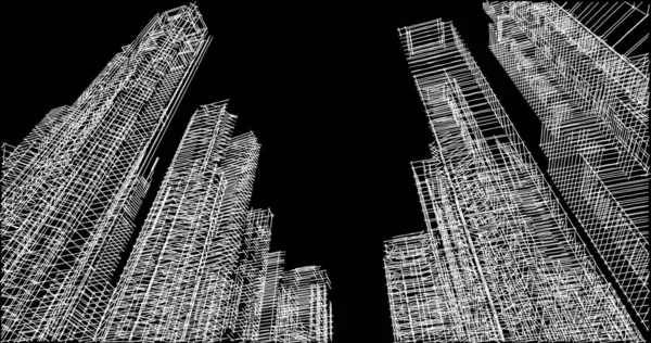 Mimari sanat konseptinde soyut çizgiler, minimum geometrik şekiller. 