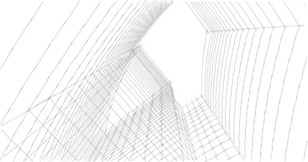 Lignes Dessin Abstraites Dans Concept Art Architectural Formes Géométriques Minimales — Photo