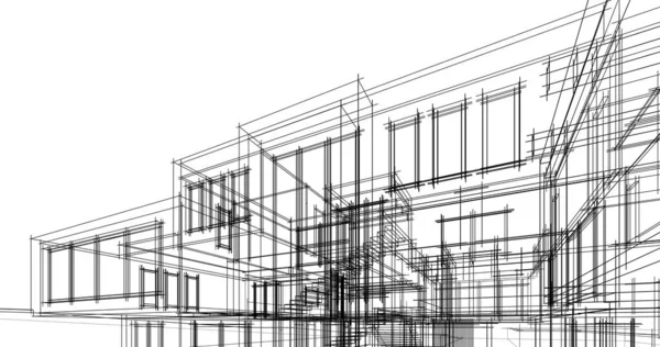 Mimari sanat konseptinde soyut çizgiler, minimum geometrik şekiller. 