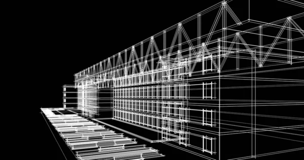 建筑墙纸设计 数字概念背景 — 图库照片