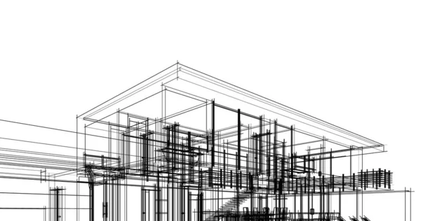 Abstraktní Architektonický Design Tapet Digitální Koncept Pozadí — Stock fotografie