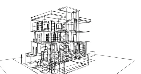 Abstraktní Architektonický Design Tapet Digitální Koncept Pozadí — Stock fotografie