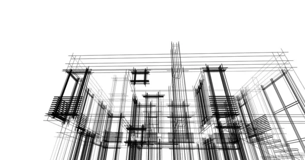 建筑墙纸设计 数字概念背景 — 图库照片