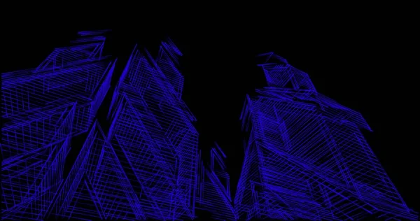 Arkaplanda mimari bina 3d illüstrasyon