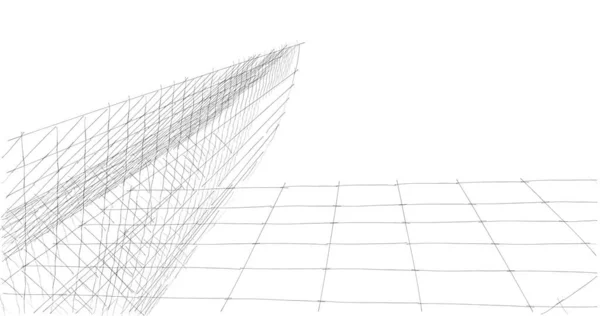 Abstrakcyjne Linie Rysunku Koncepcji Sztuki Architektonicznej Minimalne Kształty Geometryczne — Zdjęcie stockowe