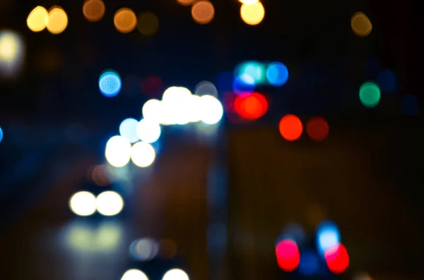 Suddig Abstrakt Ljus Bakgrund Staden Natten — Stockfoto