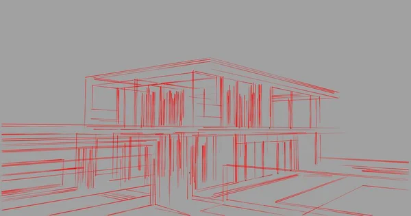 建筑墙纸设计 数字概念背景 — 图库照片