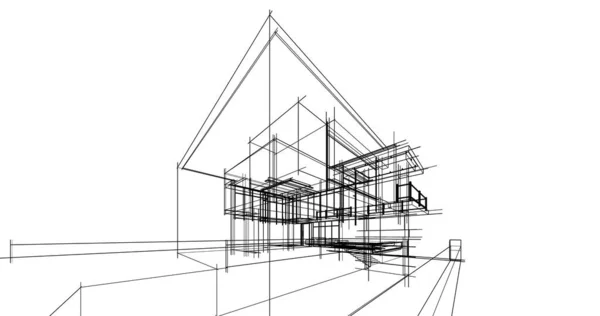 建筑3D背景图 — 图库照片