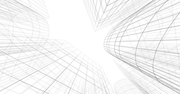 Mimari sanat konseptinde soyut çizgiler, minimum geometrik şekiller. 