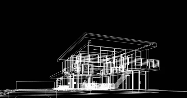 建筑墙纸设计 数字概念背景 — 图库照片