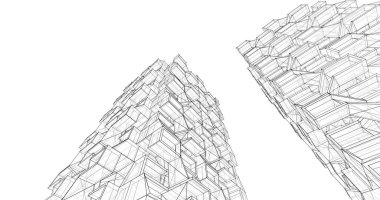 soyut mimari duvar kağıdı tasarımı, dijital konsept arkaplan