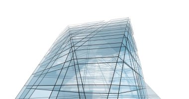 Mimari sanat konseptinde soyut çizgiler, minimum geometrik şekiller. 