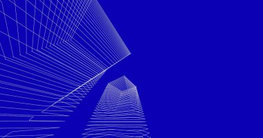 Mimari sanat konseptinde soyut çizgiler, minimum geometrik şekiller. 