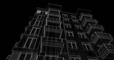 soyut mimari duvar kağıdı tasarımı, dijital konsept arkaplan