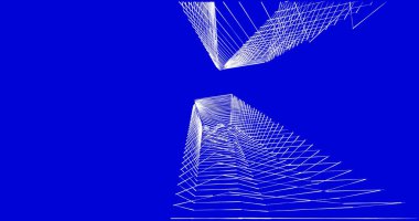 Mimari sanat konseptinde soyut çizgiler, minimum geometrik şekiller. 