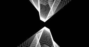 Mimari sanat konseptinde soyut çizgiler, minimum geometrik şekiller. 