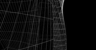 Mimari sanat konseptinde soyut çizgiler, minimum geometrik şekiller. 