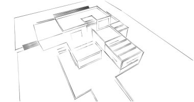 soyut mimari duvar kağıdı tasarımı, dijital konsept arkaplan