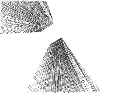 soyut mimari duvar kağıdı tasarımı, dijital konsept arkaplan