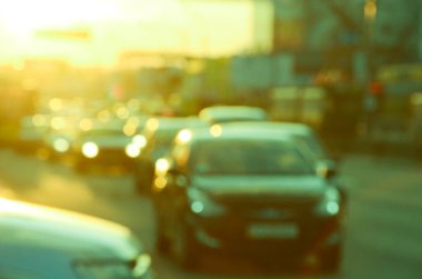 Bulanık şehir. Renkli soyut arkaplan