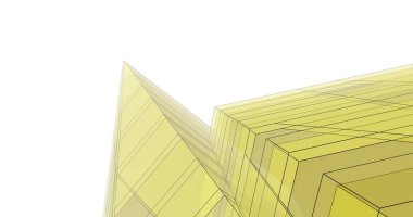 Mimari sanat konseptinde soyut çizgiler, minimum geometrik şekiller. 