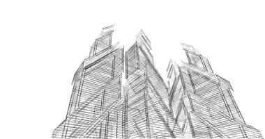 Mimari sanat konseptinde soyut çizgiler, minimum geometrik şekiller. 