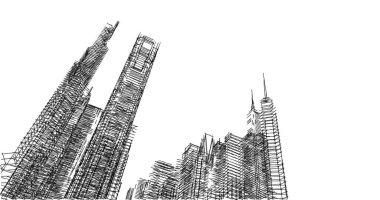 soyut mimari duvar kağıdı tasarımı, dijital konsept arkaplan