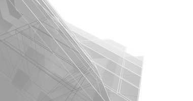 Mimari sanat konseptinde soyut çizgiler, minimum geometrik şekiller. 