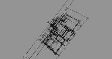 Mimari sanat konseptinde soyut çizgiler, minimum geometrik şekiller. 