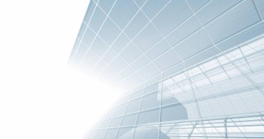 Arkaplanda mimari bina 3d illüstrasyon