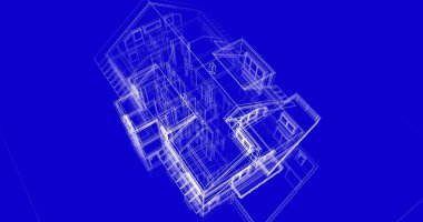 Mimari sanat konseptinde soyut çizgiler, minimum geometrik şekiller. 