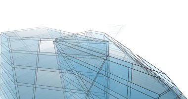 Mimari sanat konseptinde soyut çizgiler, minimum geometrik şekiller. 