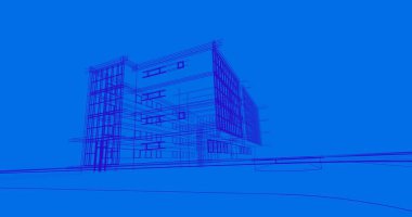 Mimari sanat konseptinde soyut çizgiler, minimum geometrik şekiller. 