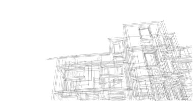 Mimari sanat konseptinde soyut çizgiler, minimum geometrik şekiller. 