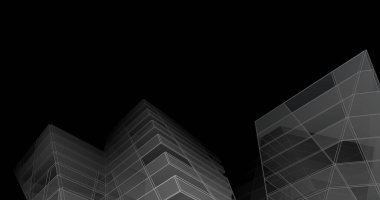 Mimari sanat konseptinde soyut çizgiler, minimum geometrik şekiller. 