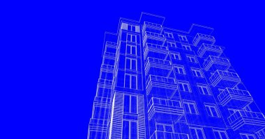 soyut mimari duvar kağıdı tasarımı, dijital konsept arkaplan