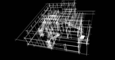 Mimari sanat konseptinde soyut çizgiler, minimum geometrik şekiller. 
