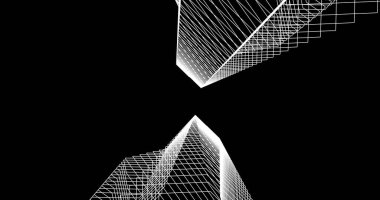 Mimari sanat konseptinde soyut çizgiler, minimum geometrik şekiller. 