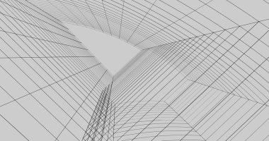 Mimari sanat konseptinde soyut çizgiler, minimum geometrik şekiller. 