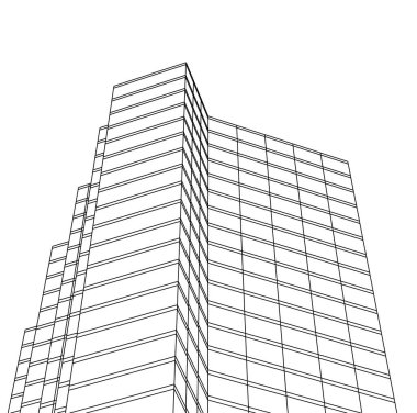 Mimari sanat konseptinde soyut çizgiler, minimum geometrik şekiller. 