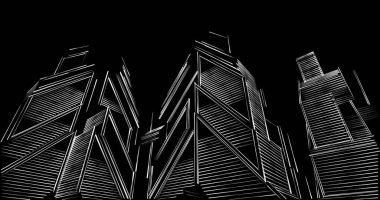 eskiz sanatı, geometrik mimari binalar tasarımı