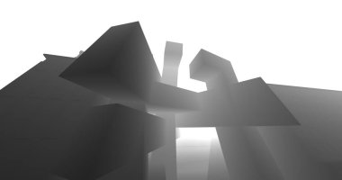 Mimari sanat konseptinde soyut çizgiler, minimum geometrik şekiller. 