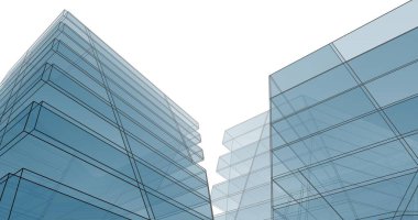 Mimari sanat konseptinde soyut çizgiler, minimum geometrik şekiller. 