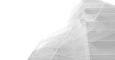 Mimari sanat konseptinde soyut çizgiler, minimum geometrik şekiller. 