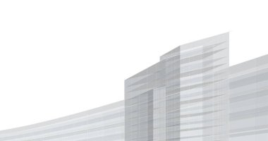 Arkaplanda mimari bina 3d illüstrasyon