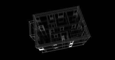 Arkaplanda mimari bina 3d illüstrasyon