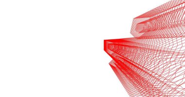 3d mimari duvar kağıdı tasarımı, dijital bina çizimi 