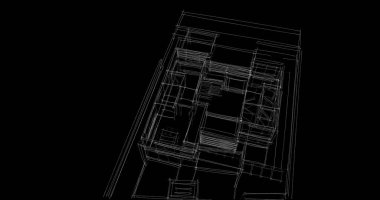 Arkaplanda mimari bina 3d illüstrasyon