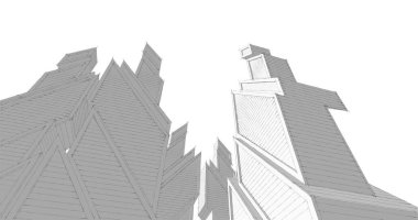 Mimari sanat konseptinde soyut çizgiler, minimum geometrik şekiller. 