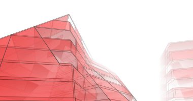 Mimari sanat konseptinde soyut çizgiler, minimum geometrik şekiller. 